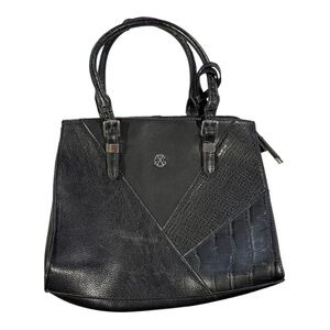 Christian Lacroix Women’s Black Geometric Satchel w/ Crossbody Strap and Dustbag